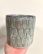 Blue patterned pots