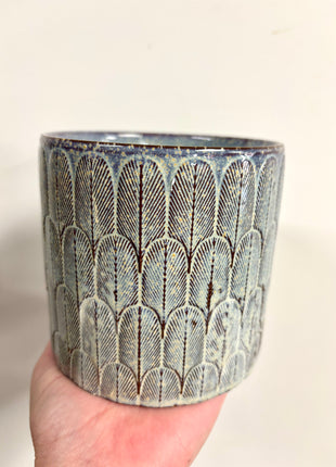 Blue patterned pots
