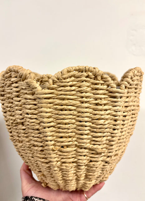 Natural wicker set of 3 pots