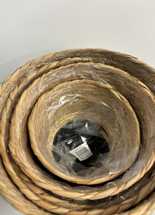Woven pots - set of 5
