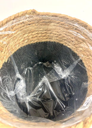 Grey felt wicker pot