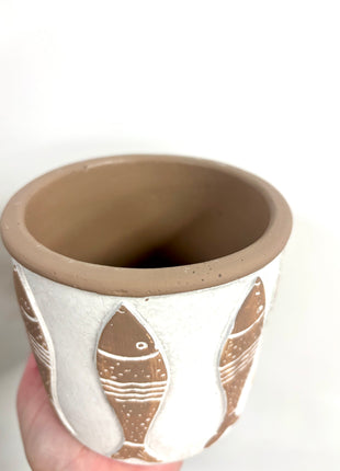 Fish plant pot