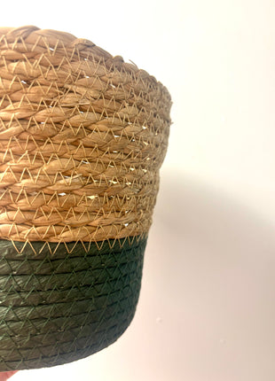 Basket/pot natural green 17cm