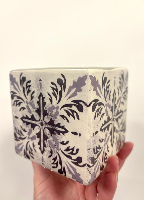 Square grey ceramic pots