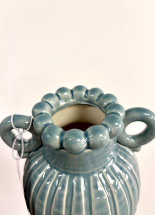 Blue glazed vase