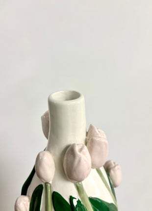 Creamy pink tulip vase