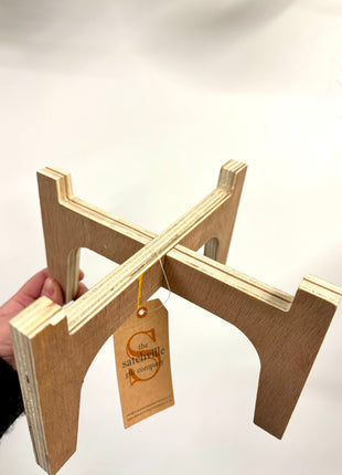 Wood slot-together stand medium