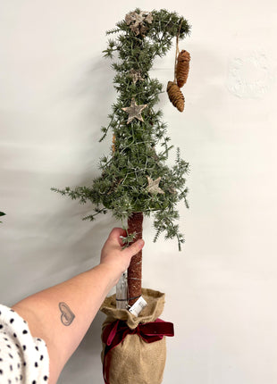 Light up tree in hessian bag