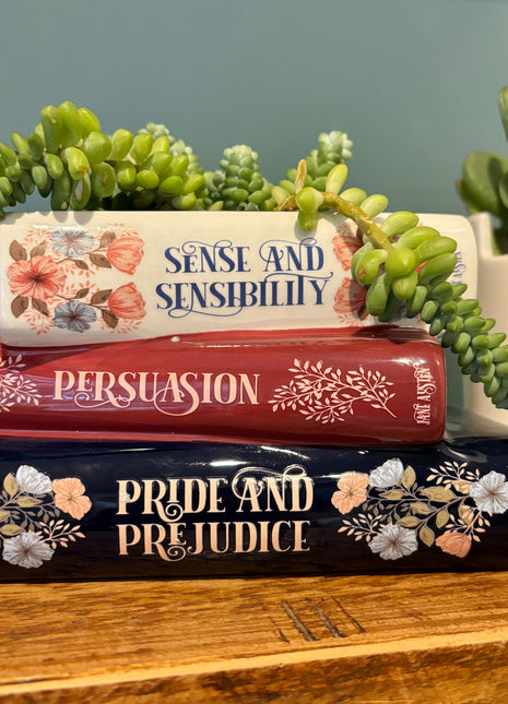 Stacked Jane Austen Book Planter