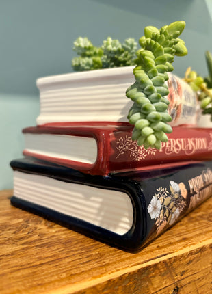 Stacked Jane Austen Book Planter