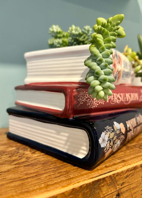 Stacked Jane Austen Book Planter