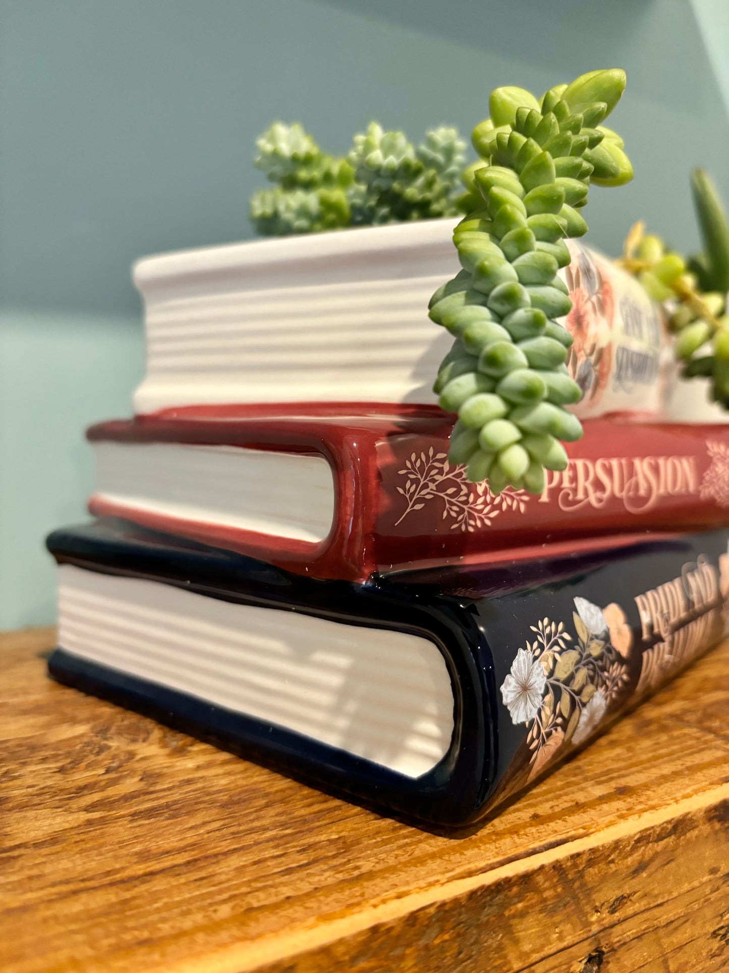 Stacked Jane Austen Book Planter