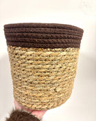 Wicker pot brown