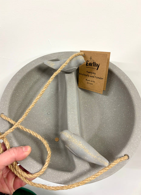 Earthy bird bath & feeder