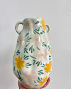 Floral handled vase
