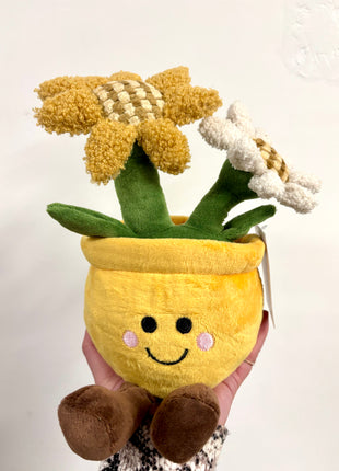 Flowerpot doorstop mustard