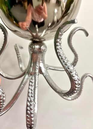 Silver octopus planter