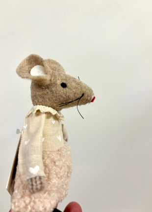 Cream felt mouse