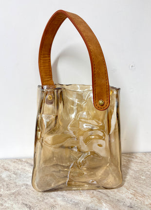 Glass bag vase
