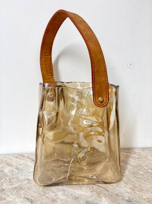 Glass bag vase