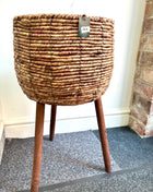 Brown pots on legs