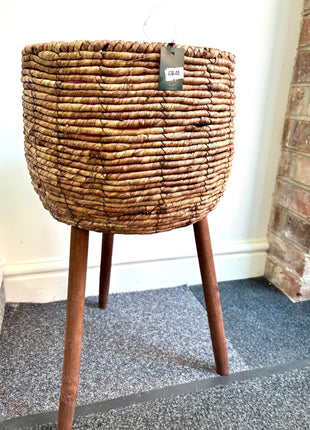 Brown pots on legs