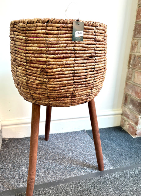 Brown pots on legs