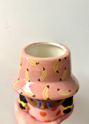 Lady summer hat pot