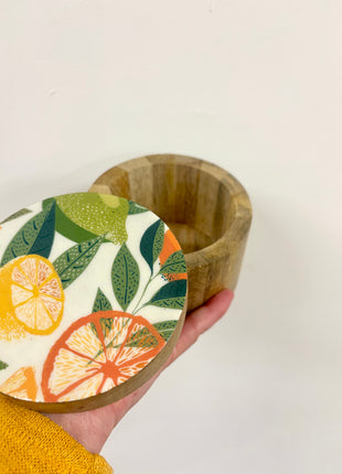 Citrus storage jar white small