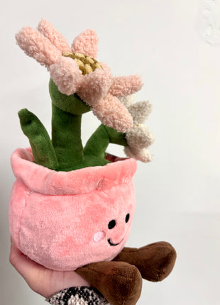 Flowerpot doorstop pink