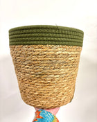 Green wicker basket