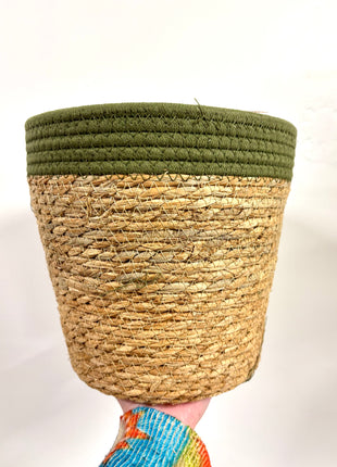 Green wicker basket