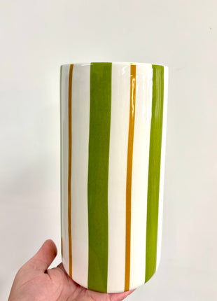 Stripe green vase