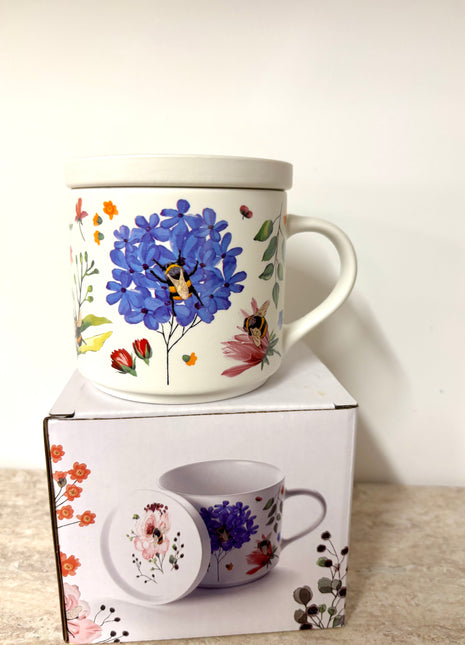 Mug with coaster/lid