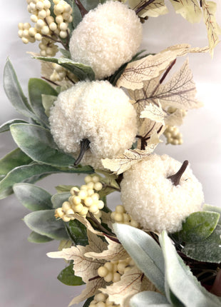 White pumpkin wreath