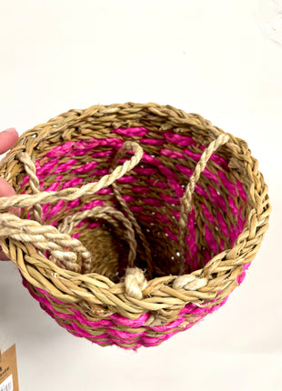 Pink hanging basket