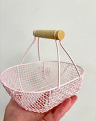 Oval pink wire basket