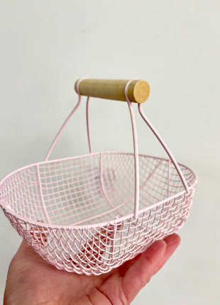 Oval pink wire basket