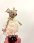 Cream felt mouse