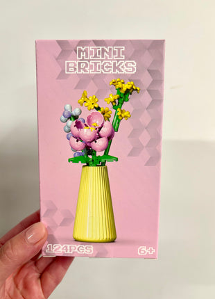 Mini bricks yellow vase