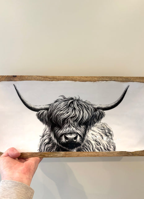 Highland cow tray wooden