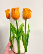 Orange tulip vase