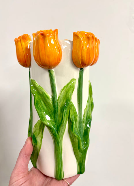 Orange tulip vase