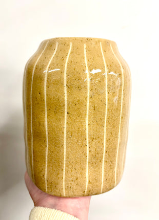Glazed lined vase