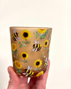 Bee and sunflower candle holder