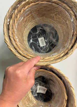 Woven pots - set of 5