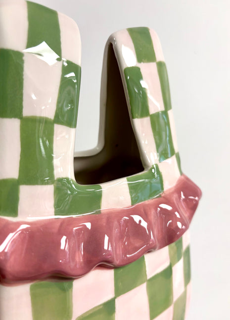 Handbag vase - green