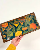 Citrus enamelled tray dark
