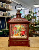 Santa and dog liquid lantern