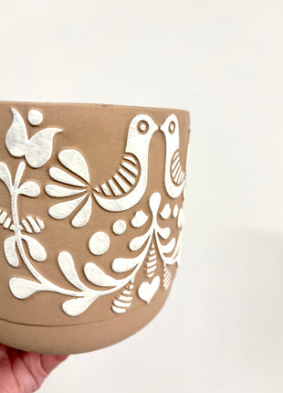 Bird plant pot